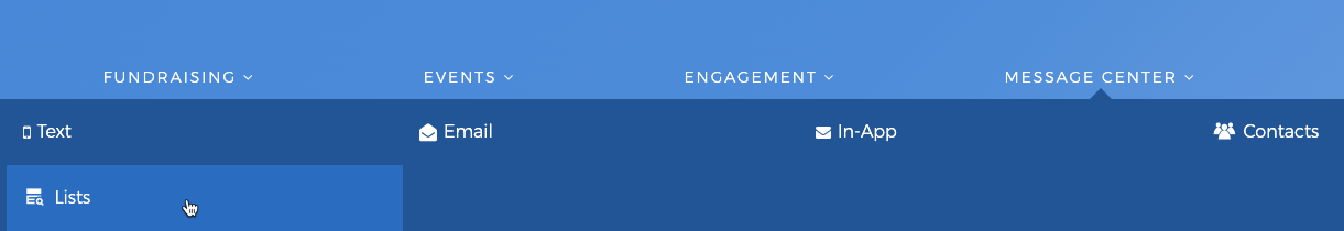 Message Center > Lists